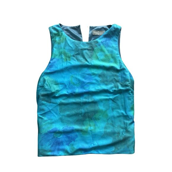 Robert Verino Colorful Blue Sleeveless Silk Blouse SM - Picture 1 of 6